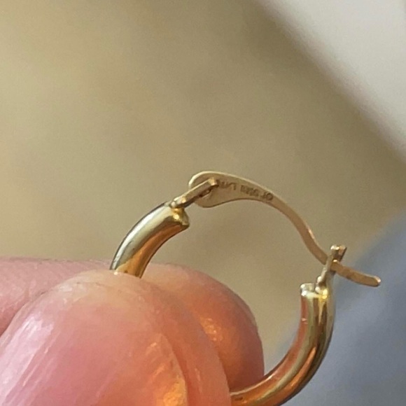 14k Gold Huggie Hoops Earrings - Picture 2 of 4